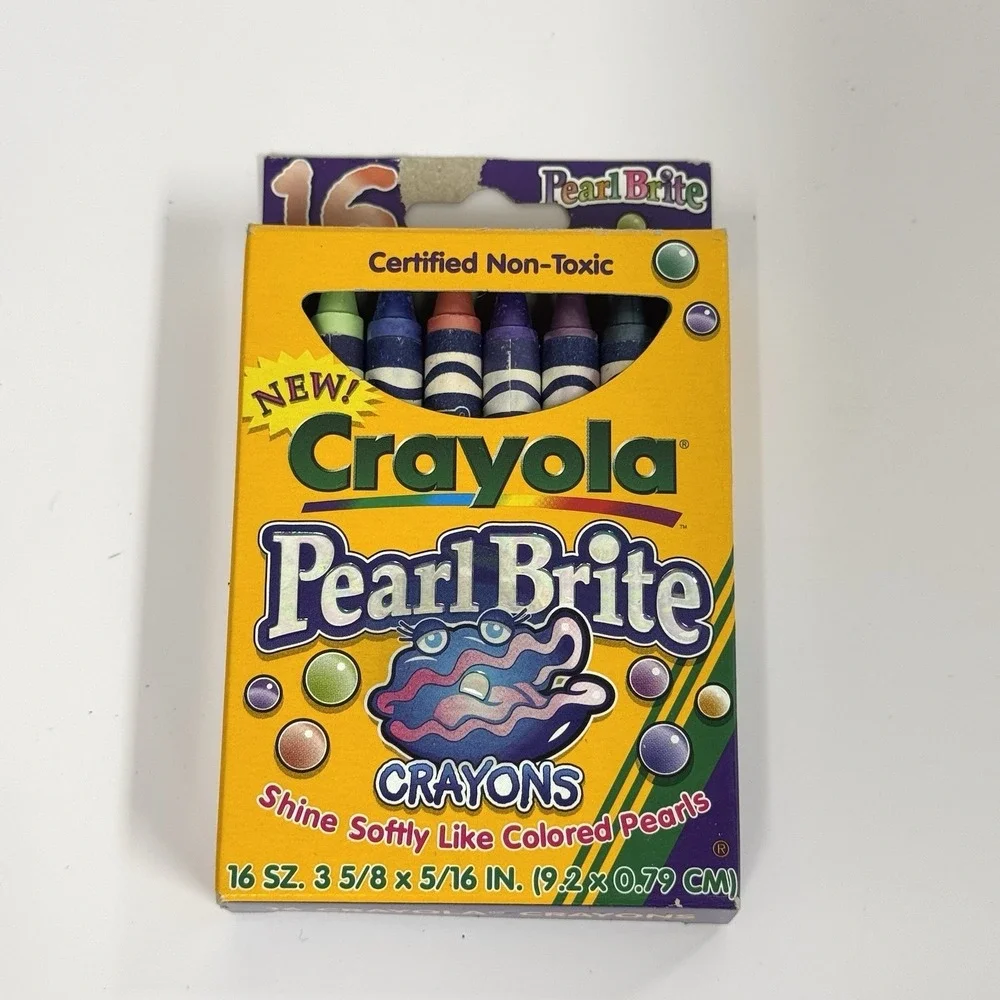 Vintage 1997 Crayola Pearl Brite Crayons Box Of 16 New? READ